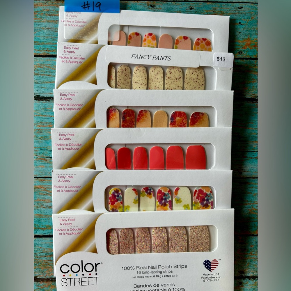 Color Street Nail Polish Strips #19 Shimmer Down Fancy Pants Avant Garden Coral